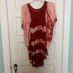 Sunflower Chic Women's Red and Pink Blouse Free Size